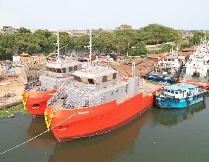 Indian Register of Shipping classed tugs – Sonalika and Sarovar launched in Kakinada