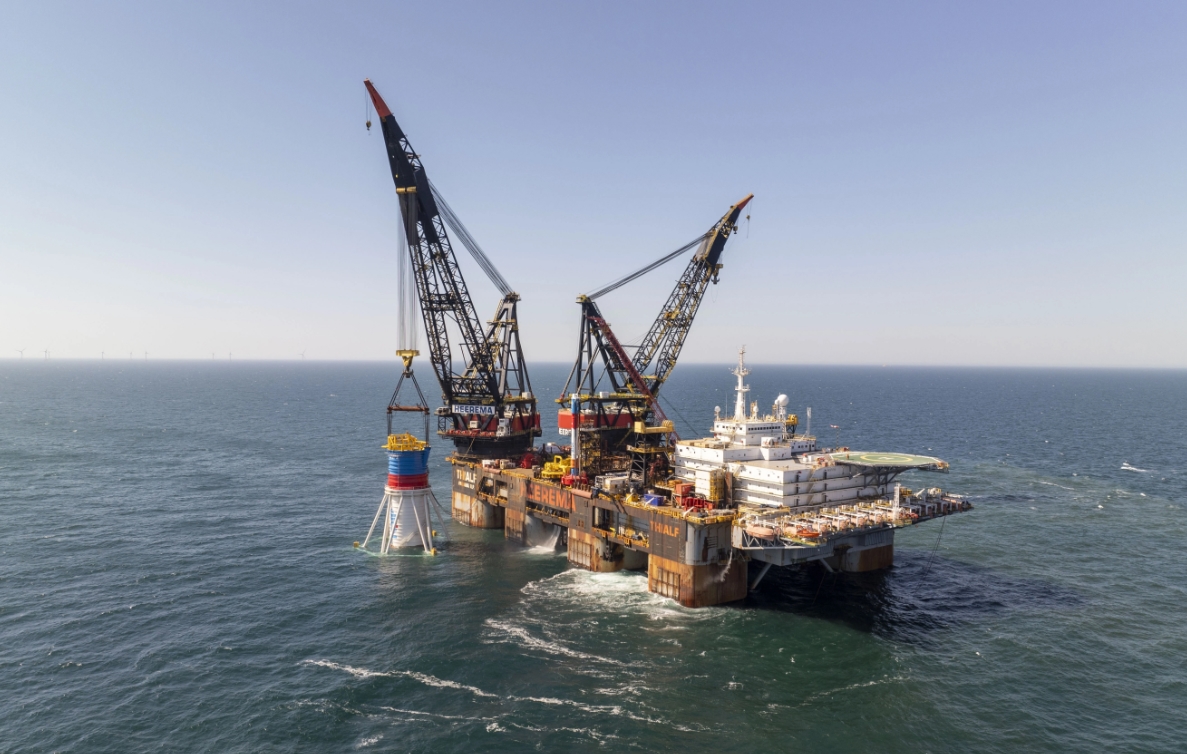 Heerema installs first monopile foundations at EnBW He Dreiht