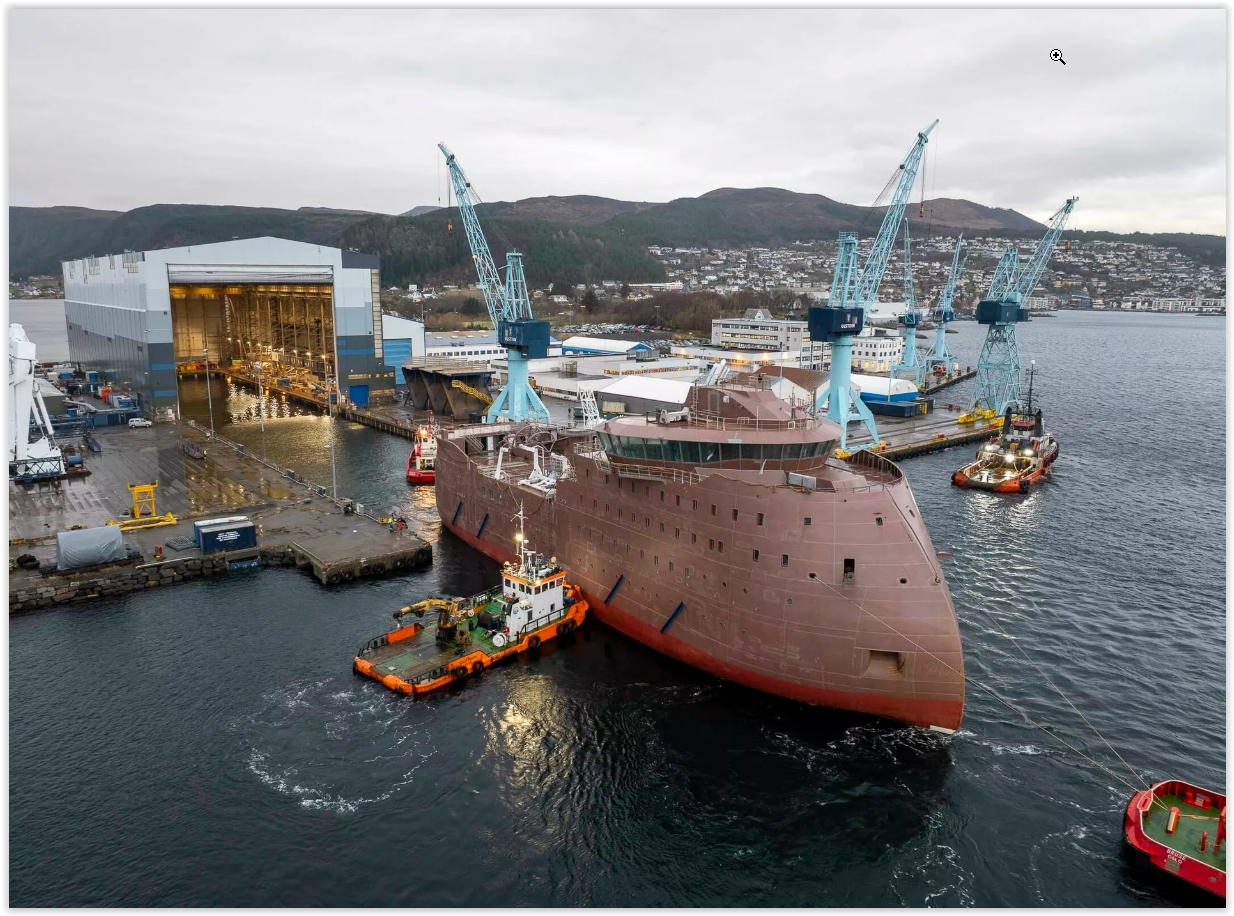 Ulstein Verft: Commences outfitting for first BS Offshore TWIN X-STERN CSOV vessel