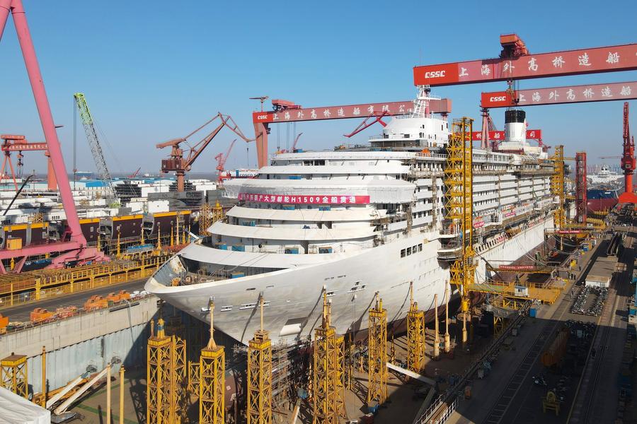 China Completes Main Structure for Second Domestically-Built Cruise Ship