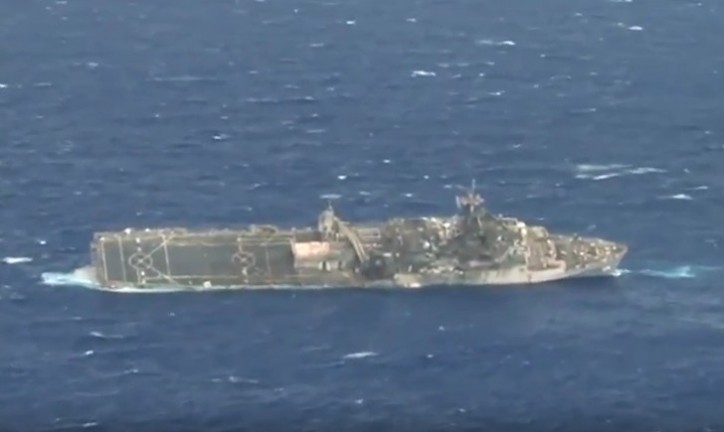  Watch: USS Ogden sinking after a hit by Naval Strike Missile during SINKEX RIMPAC 2014