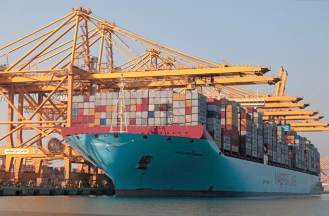 Jebel ali receives one of the world`s largest vessels - Magleby Maersk