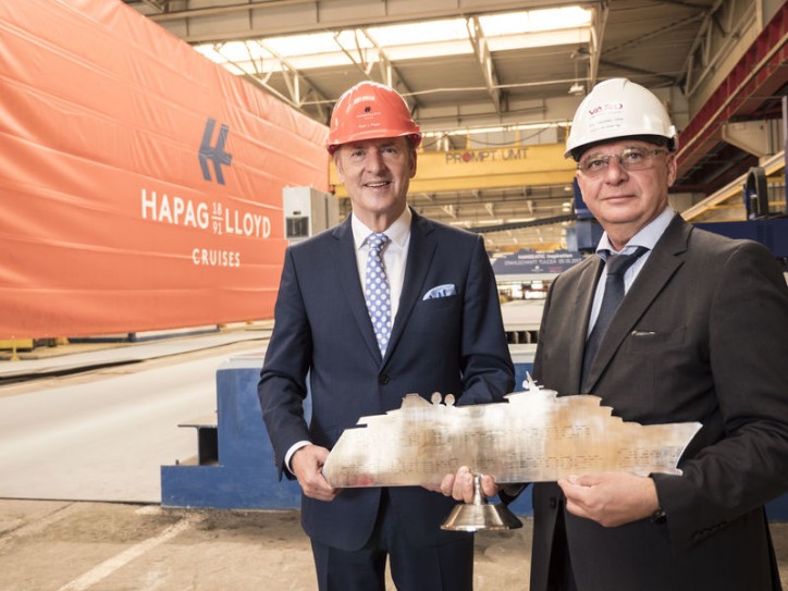 HANSEATIC inspiration steel cut: Hapag-Lloyd Cruises celebrates the start of the construction of its second, new-build expedition ship