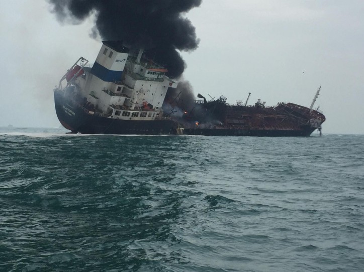 One crewmember dead, two still missing after huge explosion on chemical tanker Aulac Fortune off Lamma Island, Hong Kong