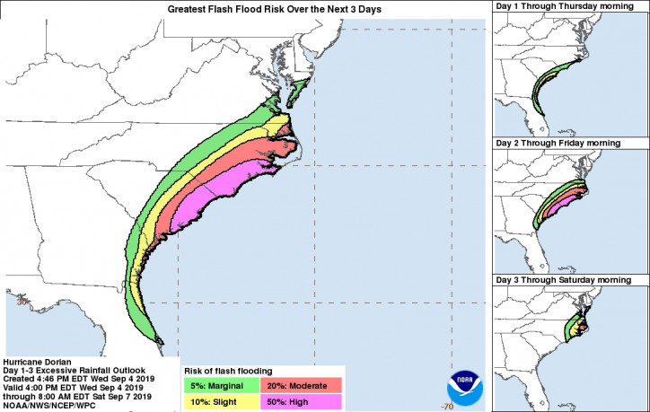 Hurricane Dorian heads to Mid-Atlantic states