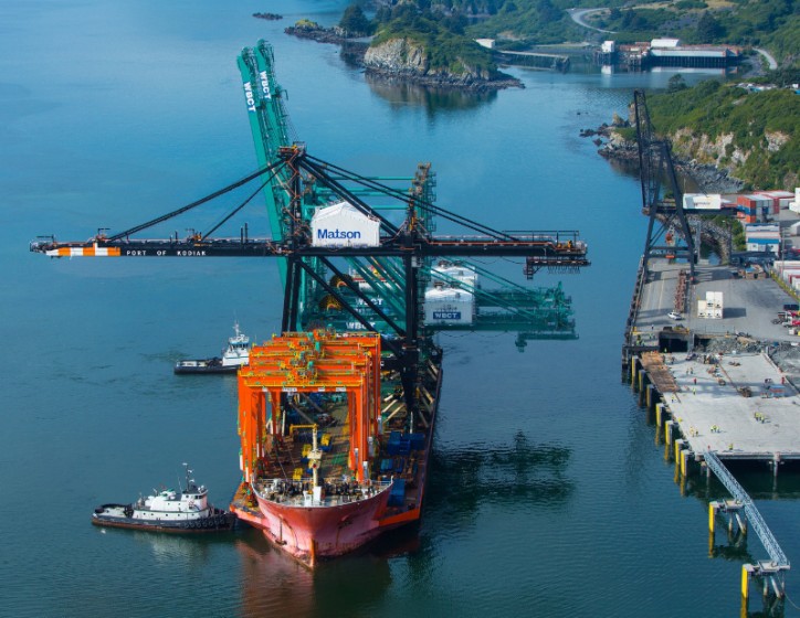 Matson takes delivery of Alaska's Biggest Crane at Kodiak