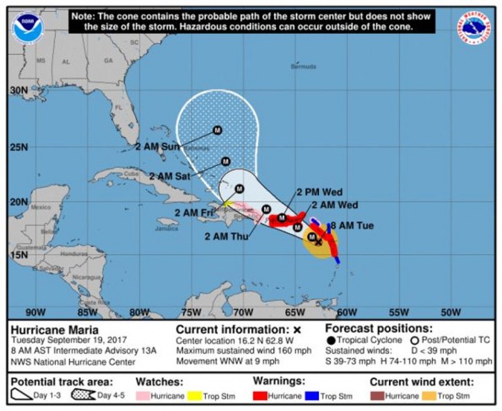 US Coast Guard sets Port Condition ZULU for Puerto Rico and the U.S. Virgin Islands