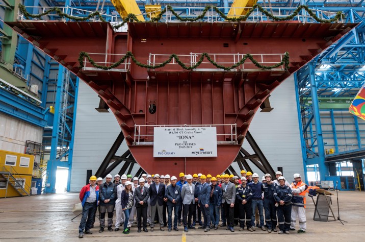 MEYER WERFT held keel laying ceremony for the new cruise ship IONA