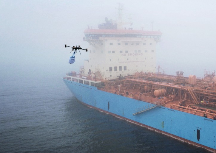 Maersk Tankers Completes Successfully Test of Drone Delivery to Ship at Sea (Video)