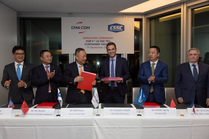 CMA CGM chooses the Chinese shipyards CSSC to build its 9 vessels of 22,000 TEU, the largest containerships