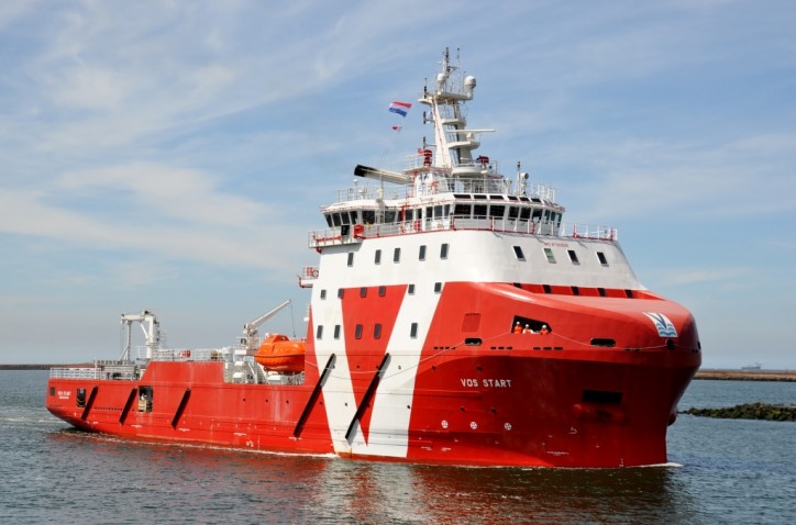 VOS Start - Vroon’s first subsea-support walk-to-work vessel arrives in Amsterdam