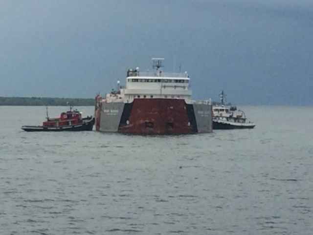 Update: Motor vessel Roger Blough safely anchored in Waiska Bay