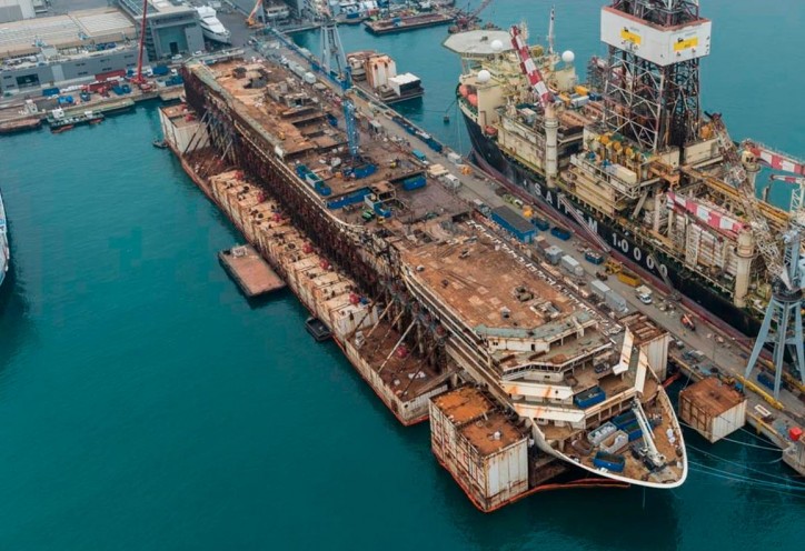 cruise ship dismantling time lapse