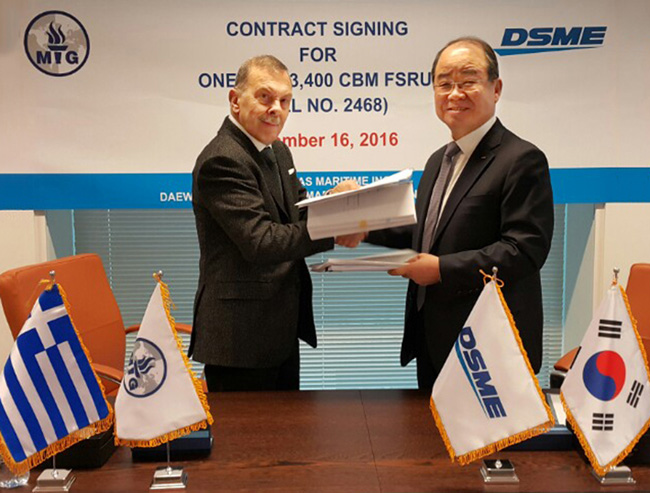 DSME awarded contract by Maran Gas to build 173,400 m3 LNG-FSRU