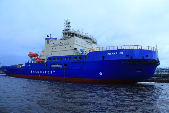 Icebreaker Murmansk project 21900M delivered to the customer at Vyborg Shipyard