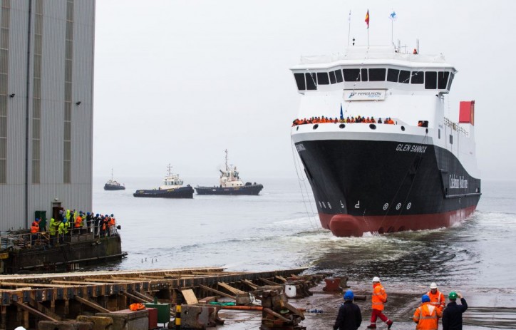 MV Glen Sannox - UK’s first LNG passenger ferry launched on the Clyde (Video)