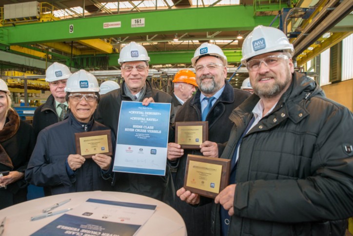 First steel cut for two further river cruise ships for Crystal River Cruises at MV WERFTEN