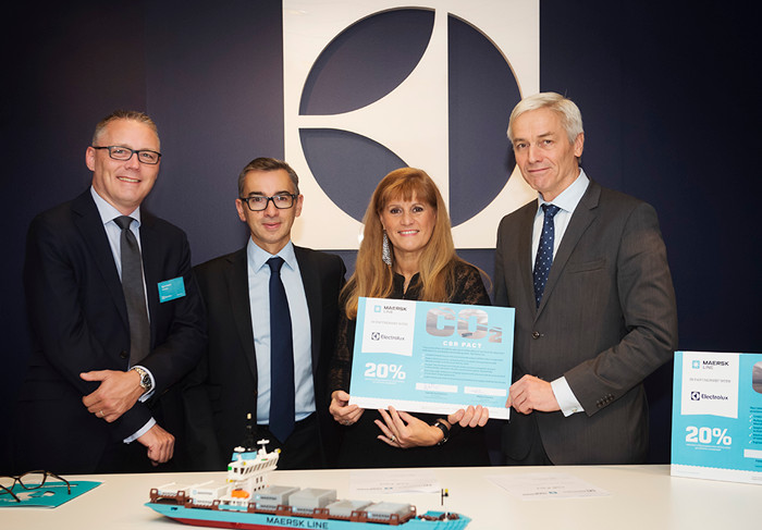 The five-year agreement between Maersk Line and Electrolux sets an ambitious target of reducing the CO2 emissions of every container by 20% until 2020.
