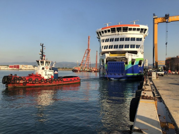 Wightlink’s new £30mln flagship Victoria of Wight on her way to the Solent to join the rest of the company’s fleet