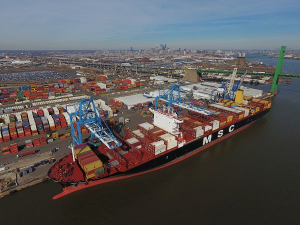 Largest Vessel to Call at The Port of Philadelphia Arrives from the West Coast of South America