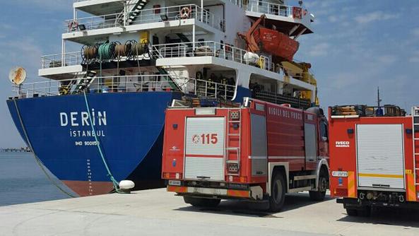 Engine Room Fire On Board Cargo Ship Derin Berthed At Chioggia, Italy