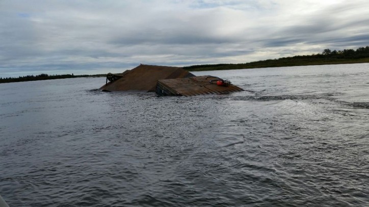 Motor vessel and barge sink near Kokwok, Alaska