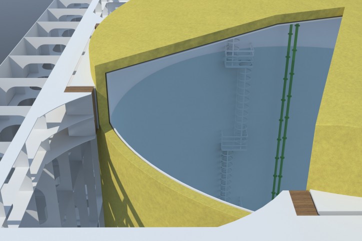 A cross section of the VARD new LNG tank design