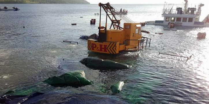 Cargo Ship KM BUNGA MELATI XV sank in Port Tagulandang, Indonesia