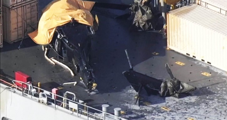 Seven injured as U.S. Army helicopter crashes on ship during training 