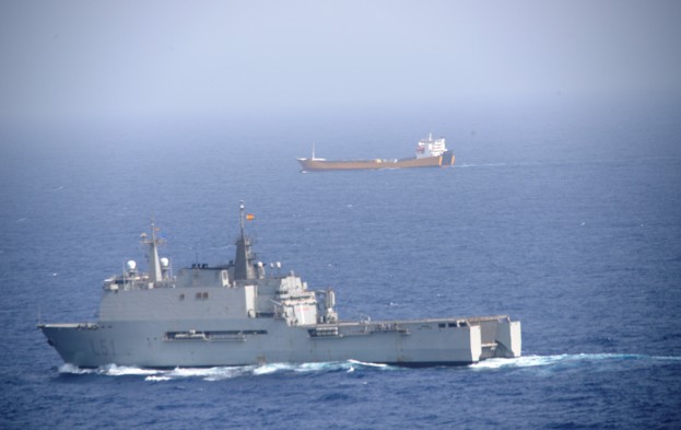 EU Naval Force flagship, ESPS Galicia, whilst conducting counter-piracy patrols in the region responded to a mayday call from the Italian merchant ship 