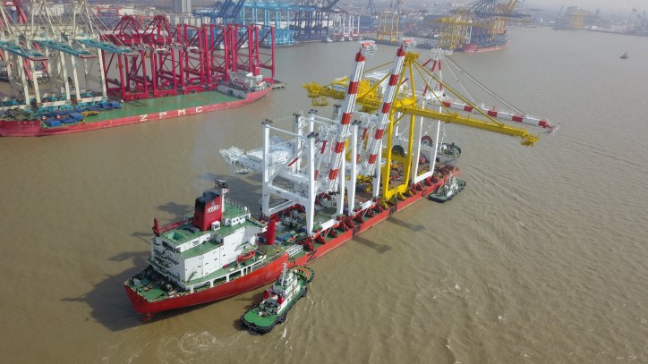 Four new ZPMC cranes leave China for DP World Australia