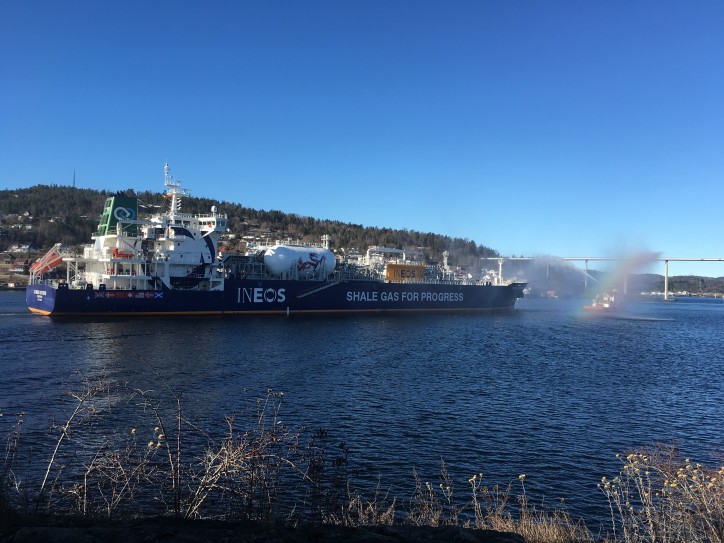 US shale gas arrives in Europe for the first time on board the INEOS Intrepid