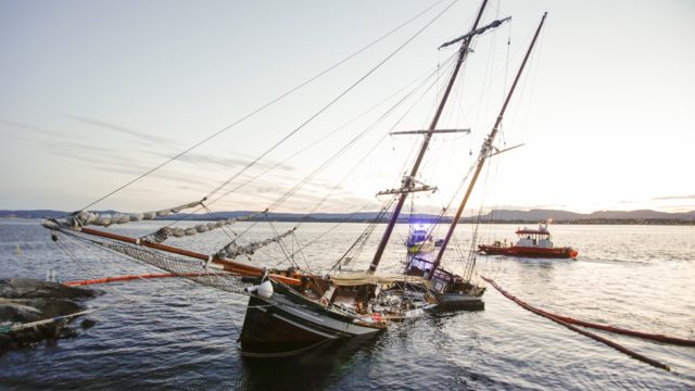 Historic Fishing Vessel Goes Aground and Sinks