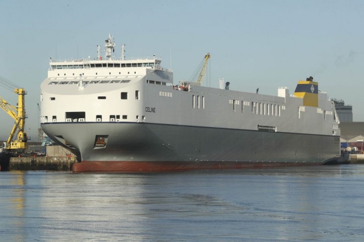 World’s largest short sea Ro-Ro vessel mv Celine christened at Dublin Port (Video)