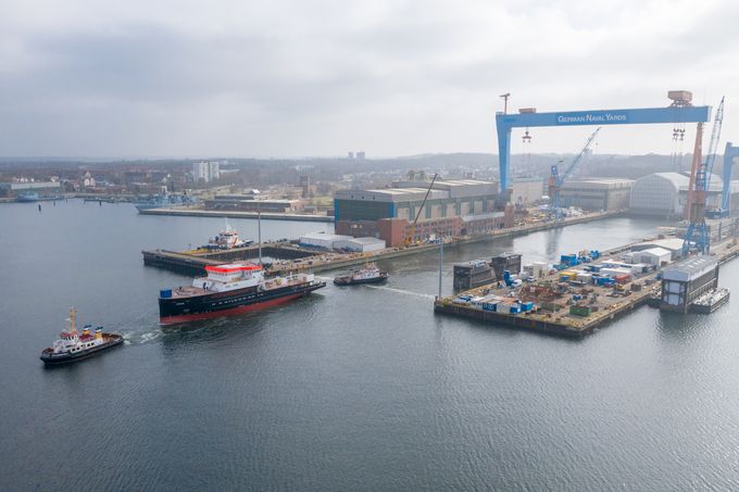 LNG-operated survey vessel “ATAIR” floated out in German Naval Yards in Kiel