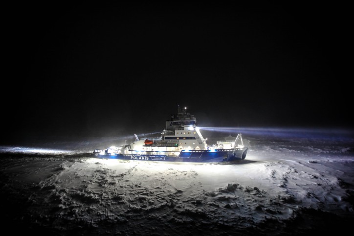 Icebreaker Polaris departs for icebreaking duty in the Bothnian Bay