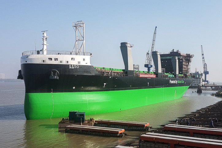 ESL Shipping’s new LNG-powered bulk carrier Haaga launched in Nanjing