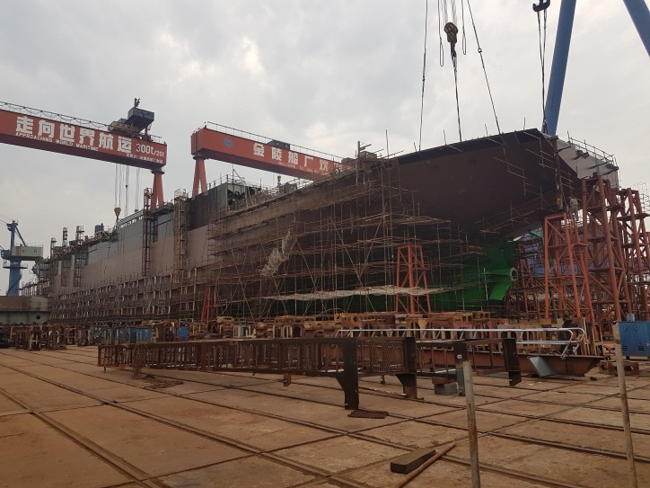 Spotted: Building of ESL Shipping’s LNG-powered bulk carriers proceeds on time at Jinling Shipyard in Nanjing