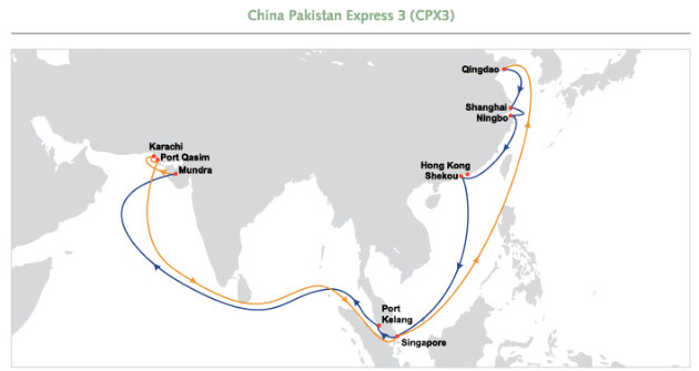 OOCL CPX2 service - Port rotation