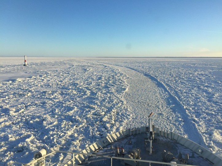 IB Kontio towards the Bothnian Bay as the season’s first icebreaker