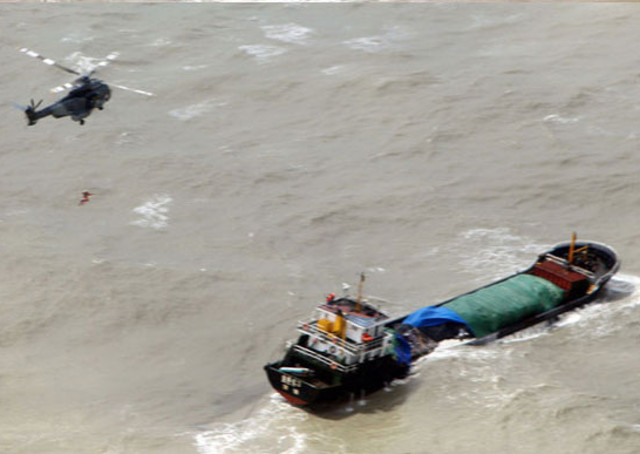 Crews of two freighters in distress rescued by Hong Kong GFS helicopters