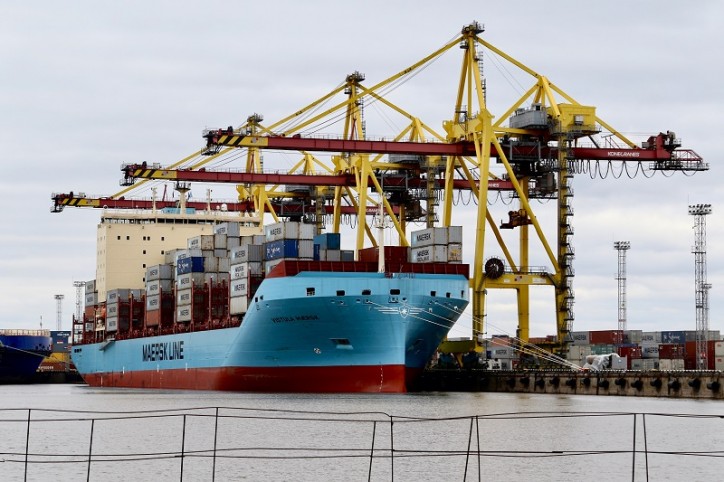 Vistula Maersk makes a maiden call to St. Petersburg, as first in series of new ice-class vessels
