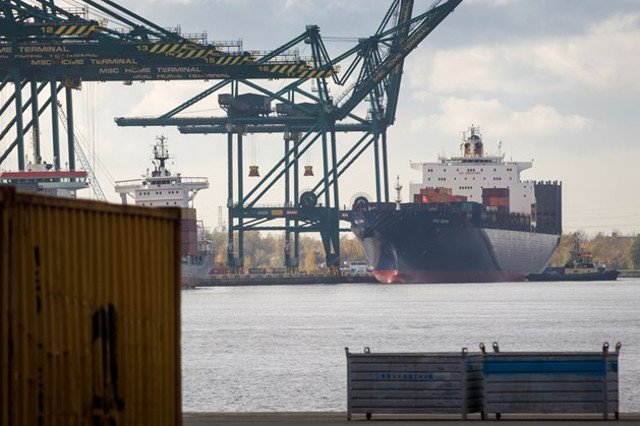 Container ship MSC Gemma damaged after collision in Antwerp