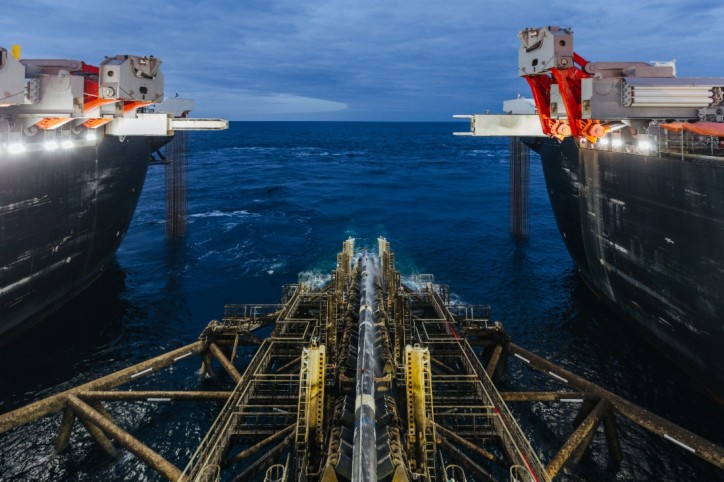 Pioneering Spirit pipelaying vessel completed the construction of the offshore section of the TurkStream gas pipeline in the Black Sea  