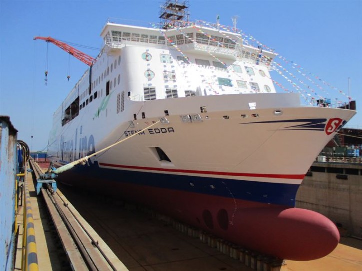 Stena Line’s second next-generation ferry Stena Edda ‘floats out’ in China
