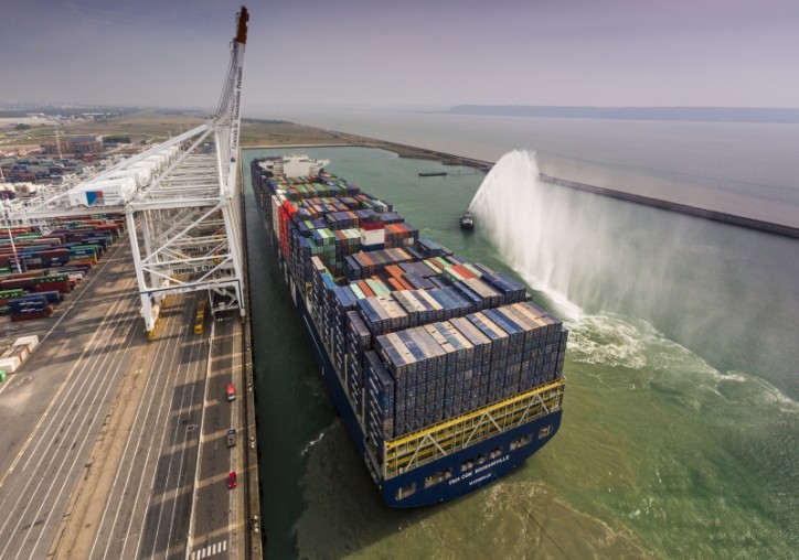 18,000 TEU CMA CGM Bougainville inaugurated in Le Havre, France