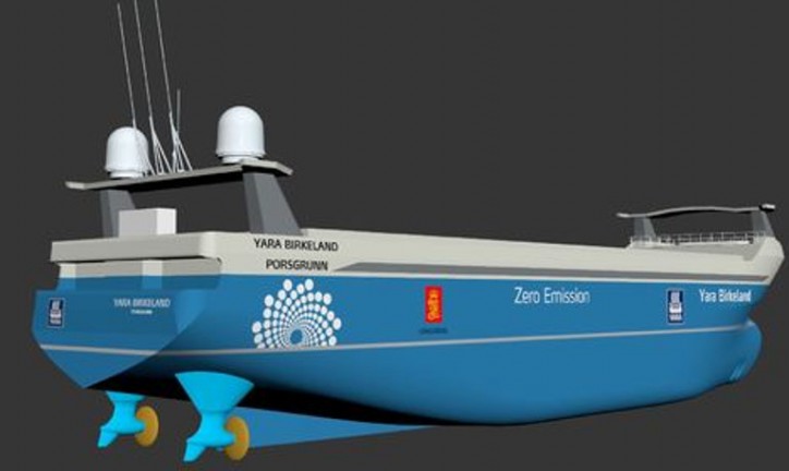 Enova Norway to support YARA for the building of the world's first electric and autonomous container ship