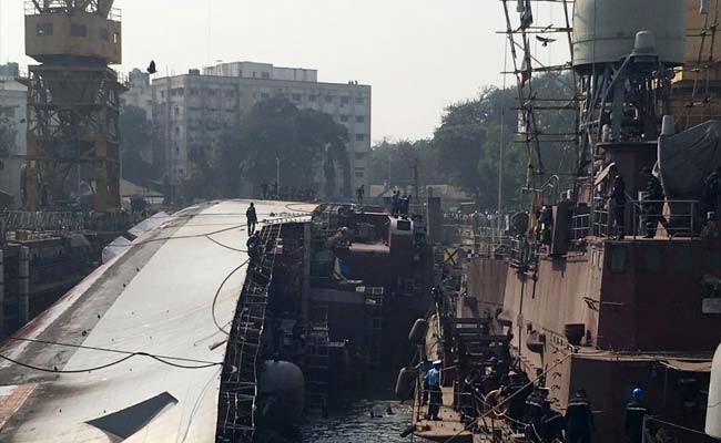 Two sailors dead, 14 injured after warship INS Betwa slips on Mumbai docks