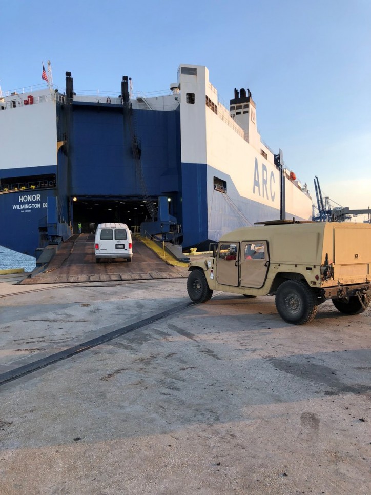 ARC loads Army Unit on Three Vessels in Charleston