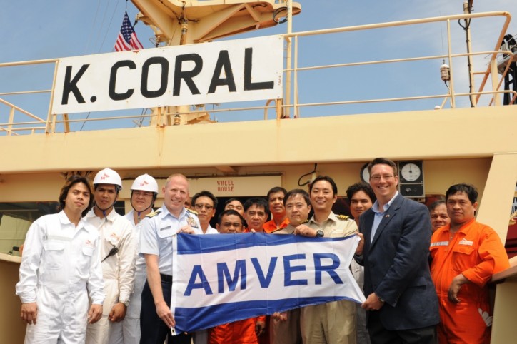 U.S. Coast Guard, AMVER recognize merchant vessel K. Coral crew for heroic rescue